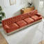 Velours doux 135 po 4, brun rouge, bouton, jupe à pampille, modulaire, base en bois, mousse haute résilience
