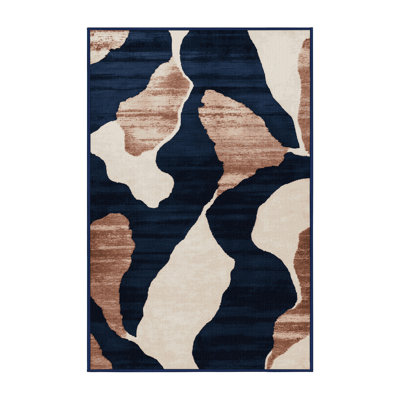Machine Washable Watercolor Grey Area Rug