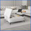 Table basse carrée à dessus relevable de 35 pouces pour salon - repose-pieds de rangement surdimensionné, facile à nettoyer