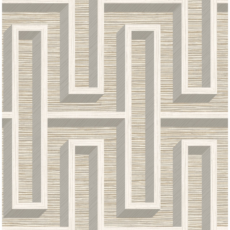 Papier peint à motif géométrique Henley, Taupe