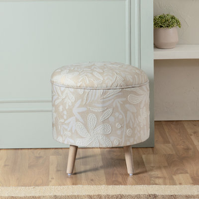 Artisan 17"H Round Upholstered Storage Ottoman