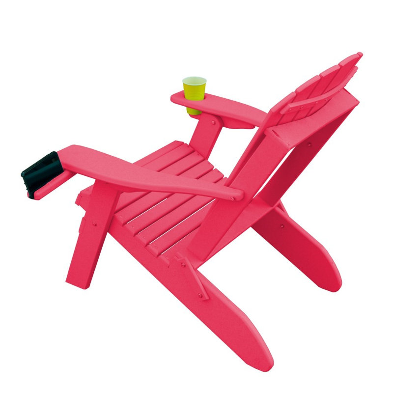 Dermando Foldable Outdoor Adirondack Chair, Pink