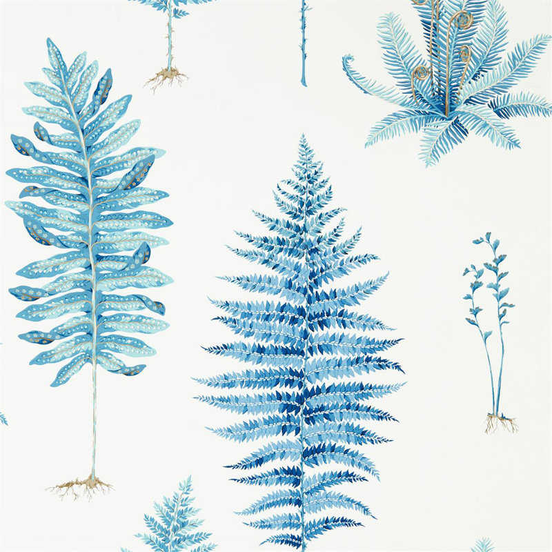 Fernery Wallpaper, China Blue