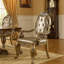 Fauteuil en cuir touffeté reine anne chaise avec accoudoirs de fond en champagne Stroup