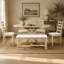 Ensemble de salle à manger extensible de style campagnard 6 pièces avec table de 60 po (rallonge de 18 po), banc de 44 po et 4 chaises à dossier échelle-1068464727-1068464726