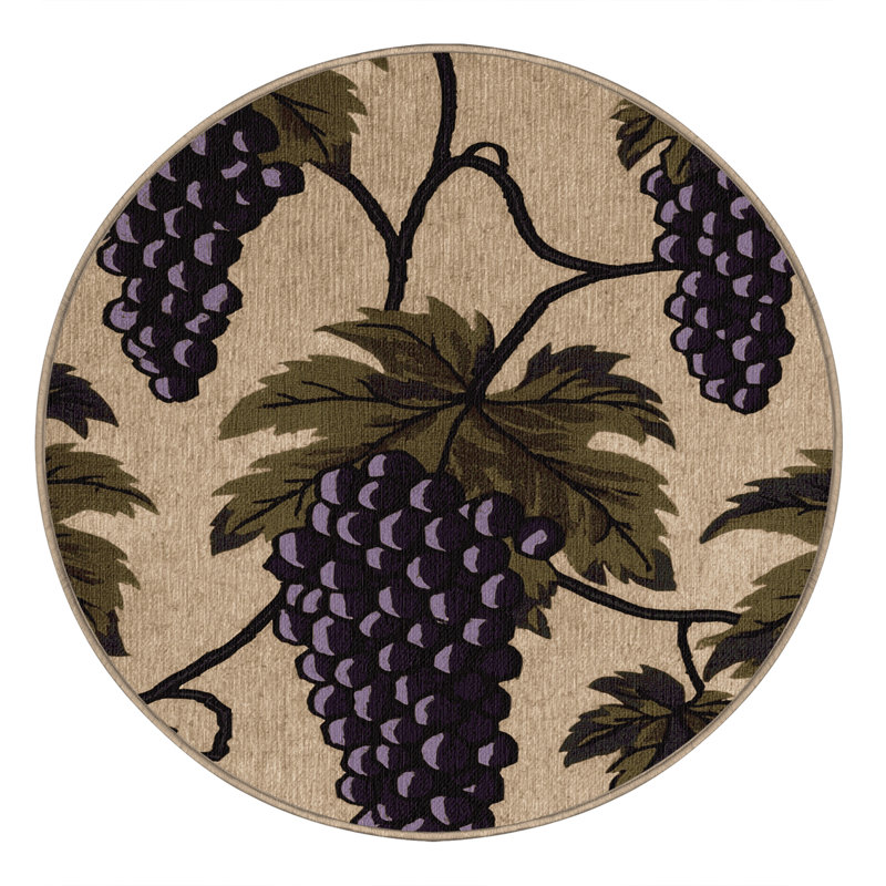 Washable Grape Concord Fruits Area Rug, Runner 2' x 4'