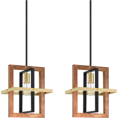 Luminaire suspendu lanterne noir mat à 2 lumières Markinson