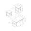 Ensemble de table contemporaine 3 pièces avec table basse rectangulaire et deux tables de bout carrées, mobilier de salon en panneau de particules taupe