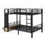 Lit superposé en métal pour les adolescents avec tablettes de rangement, tiroirs et panneau perforé-1206340564