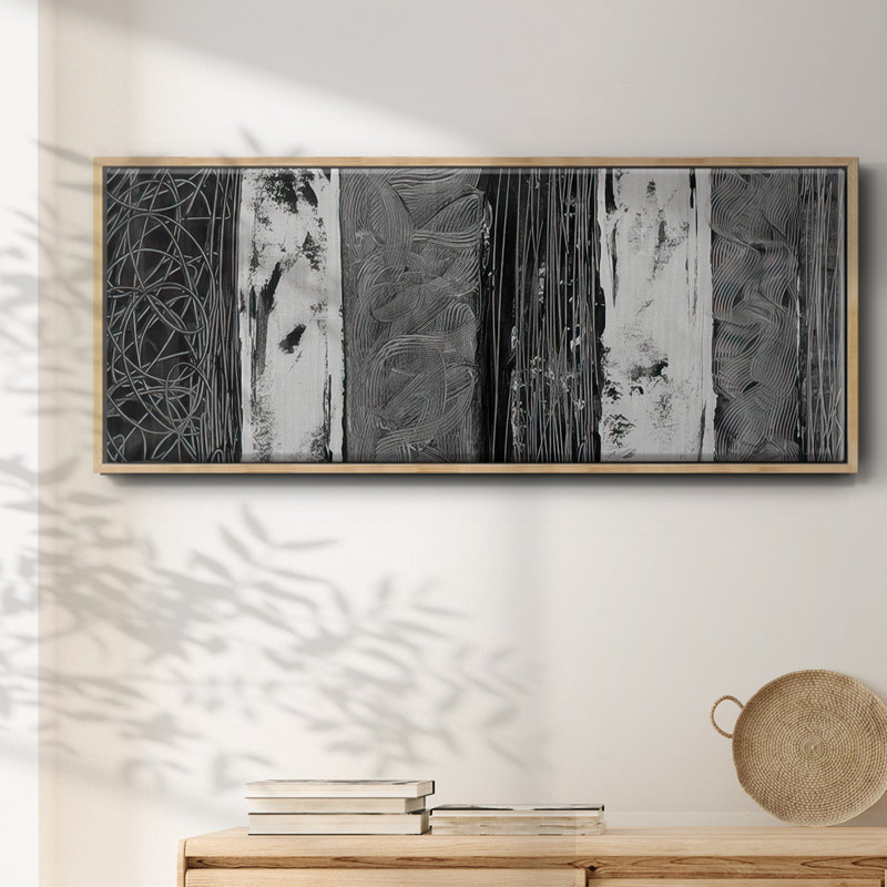 Nickel brossé imprimé abstrait I - toile encadrée, H 24 po x l 60 po