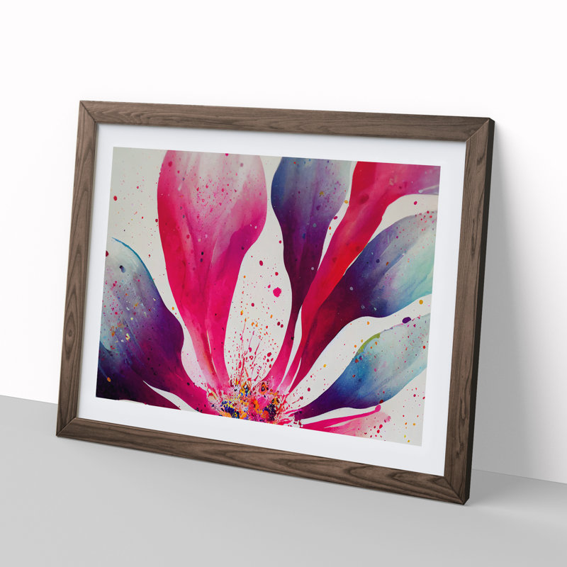 Popular Flower Splash 1 Piece Single Picture Frame Wall Art, 34cm H x 46cm W x 2cm D, Walnut
