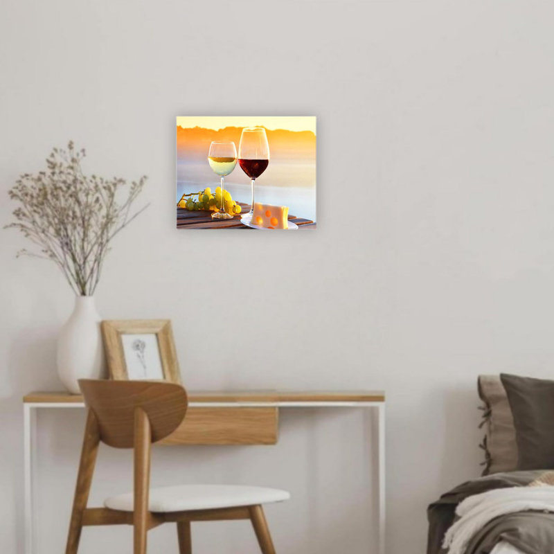 Art mural sur toile 12 "x 16" Seaside Wine Time