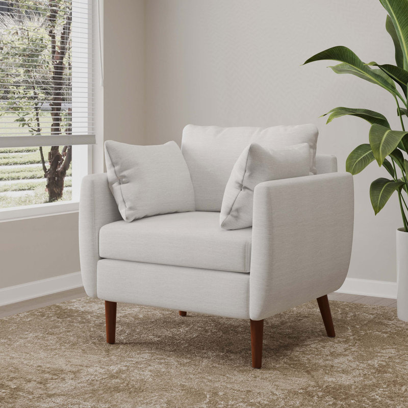 Fauteuil club d'appoint avec pieds en bois