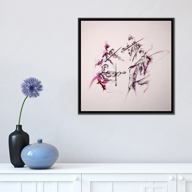 «Quartet», reproduction sur toile, Toile avec cadre noir, Pas de tapis, H 26 po x l 18 po x P 1,5 po