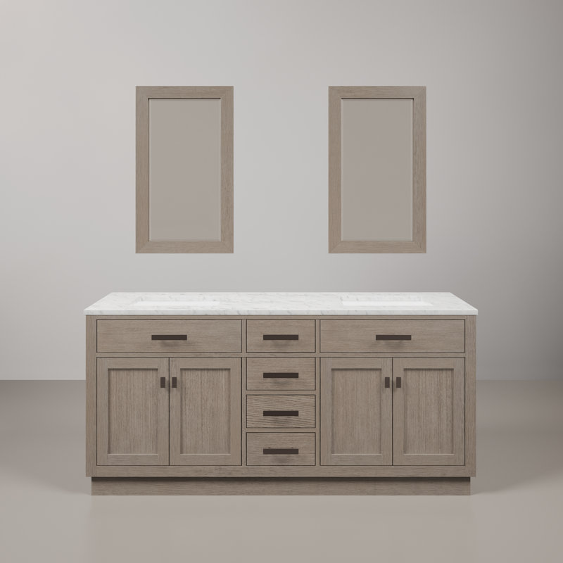 Ashanda 72'' W Single Vanity, Gray Oak
