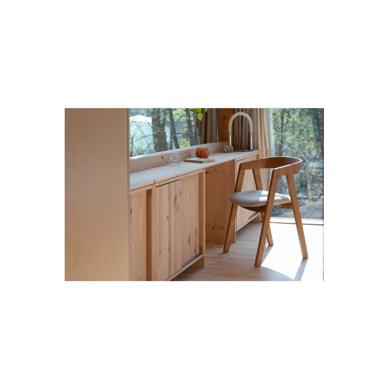 Dining Chair Upholstered Arm Chair, Natural