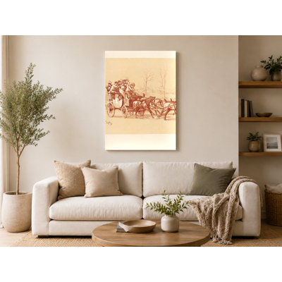 «Victorian Horse-Drawn Stagecoach 1890s Lithograph Vintage», art mural sur toile