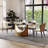 Modern Dining Chair Wingback Side Chair Pu Leather Upholstery,Carbon Steel Legs,Brown
