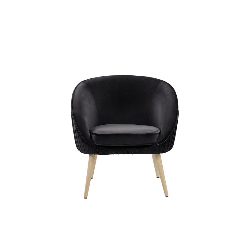 Lynn Upholstered Barrel Chair, Black