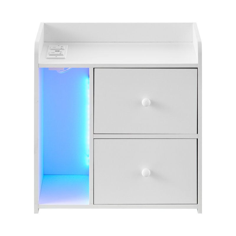48cm W Manufactured Wood Bedside Table