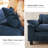 49.5'' W Oversized Chenille Accent Chair, Comfy Single Sofa Chair, Upholstered Reading Armchair With Accent Pillow & Removable Cushions-Blue-1026305288