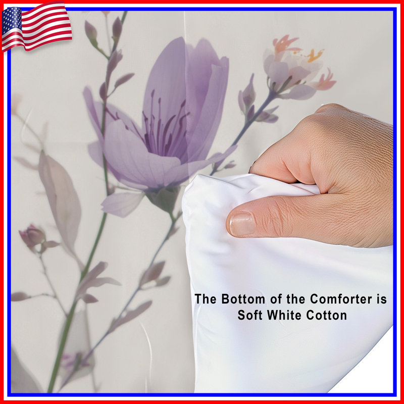 Purple Wildflowers Soft Comforter, Twin Extra Long