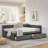 Upholstered Tufted Bed Frame With Two Drawers, Sofa Bed Frame With Comfortable Backrest And Armrests, Velvet-1331391164