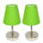 Amandev Simple Designs Sand Nickel Mini Basic Table Lamp with Tapered Fabric Shade-727904196