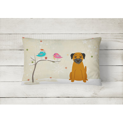 Christmas Contemporary Fabric Indoor/Outdoor Lumbar Pillow