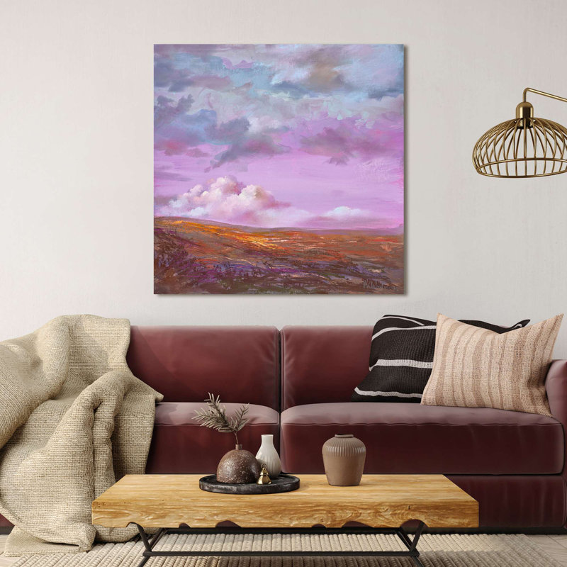 Landscape Painting: Sittting At The End Of The Rainbow With You by Nel Whatmore - Wrapped Canvas Print, 50cm H x 50cm W