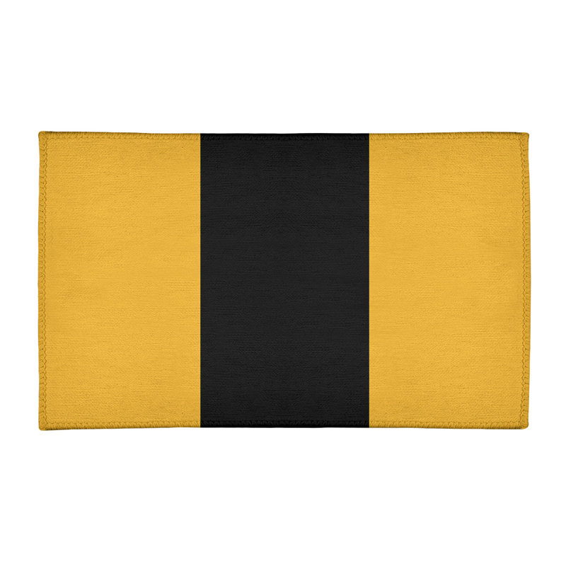Tapis doré/noir à tissé plat Pittsburgh, Rectangle 2 pi x 3 pi