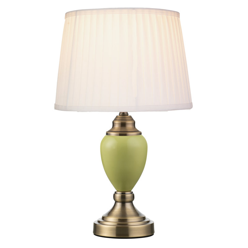Southall Metal Table Lamp, Green Base/Ivory Shade