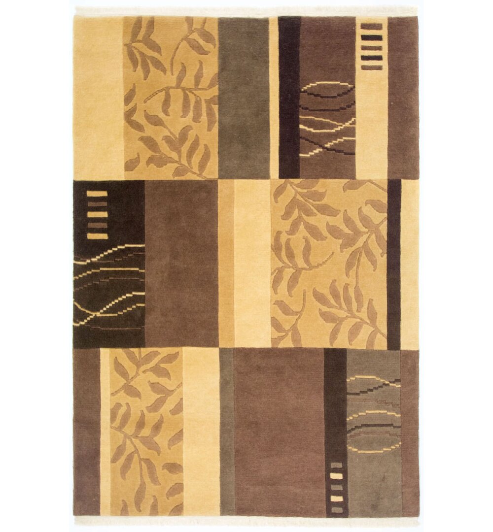 Handgefertigter Teppich Zephyr in Beige