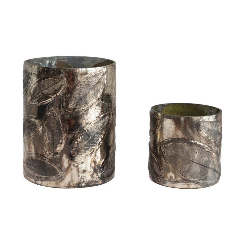 Mercury Glass Tabletop Votive Holder, 4.75" H x 4.75" W x 4.75" D
