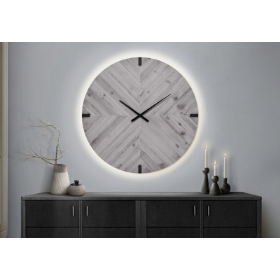 Clocks, 30" Round, Large Oversized, Wall Clock, Grey, Contemporary, Modern
