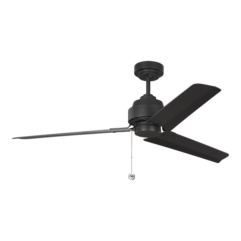 Arcade 54 Downrod Ceiling Fan, Midnight Black with Black Blades