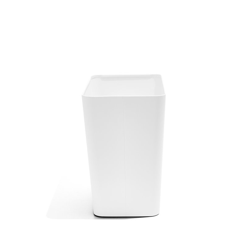 Steel Open Trash Can - 3.3 Gallons, White