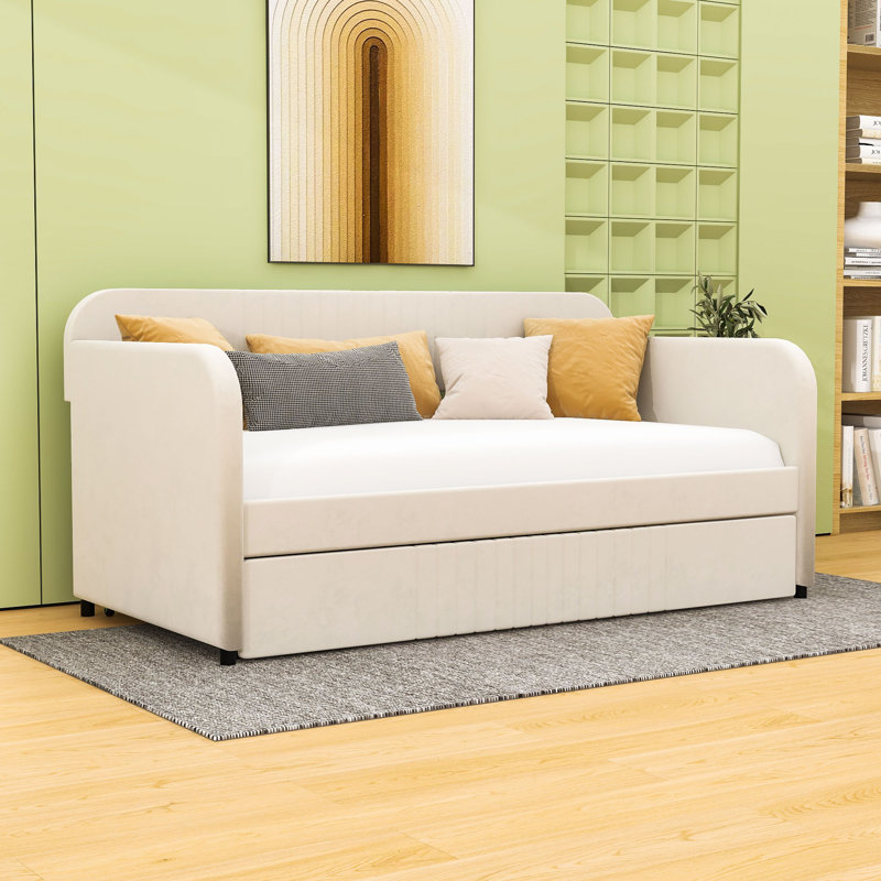 Arkeith Twin Daybed with Trundle, Beige