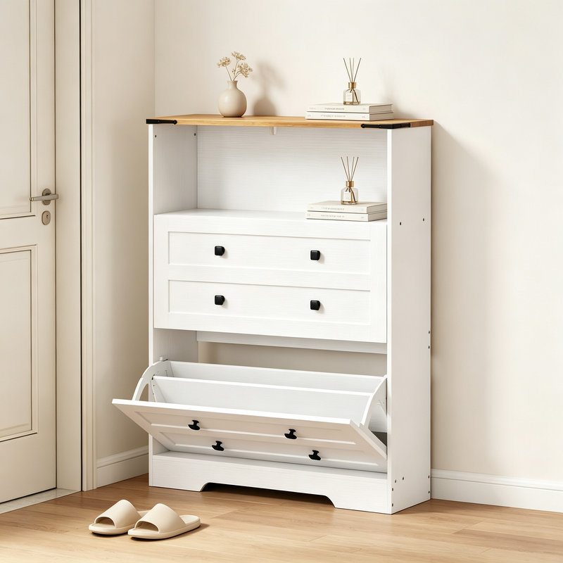 Flip Down Shoe Storage, 107.51 cm H x 80.01 cm W x 23.71 cm D