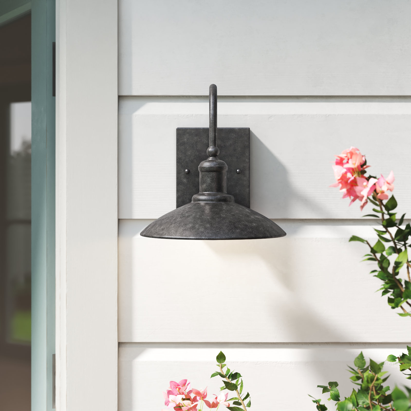Seeded Glass Outdoor Barn Light, 10" H x 9" W x 10.5" D