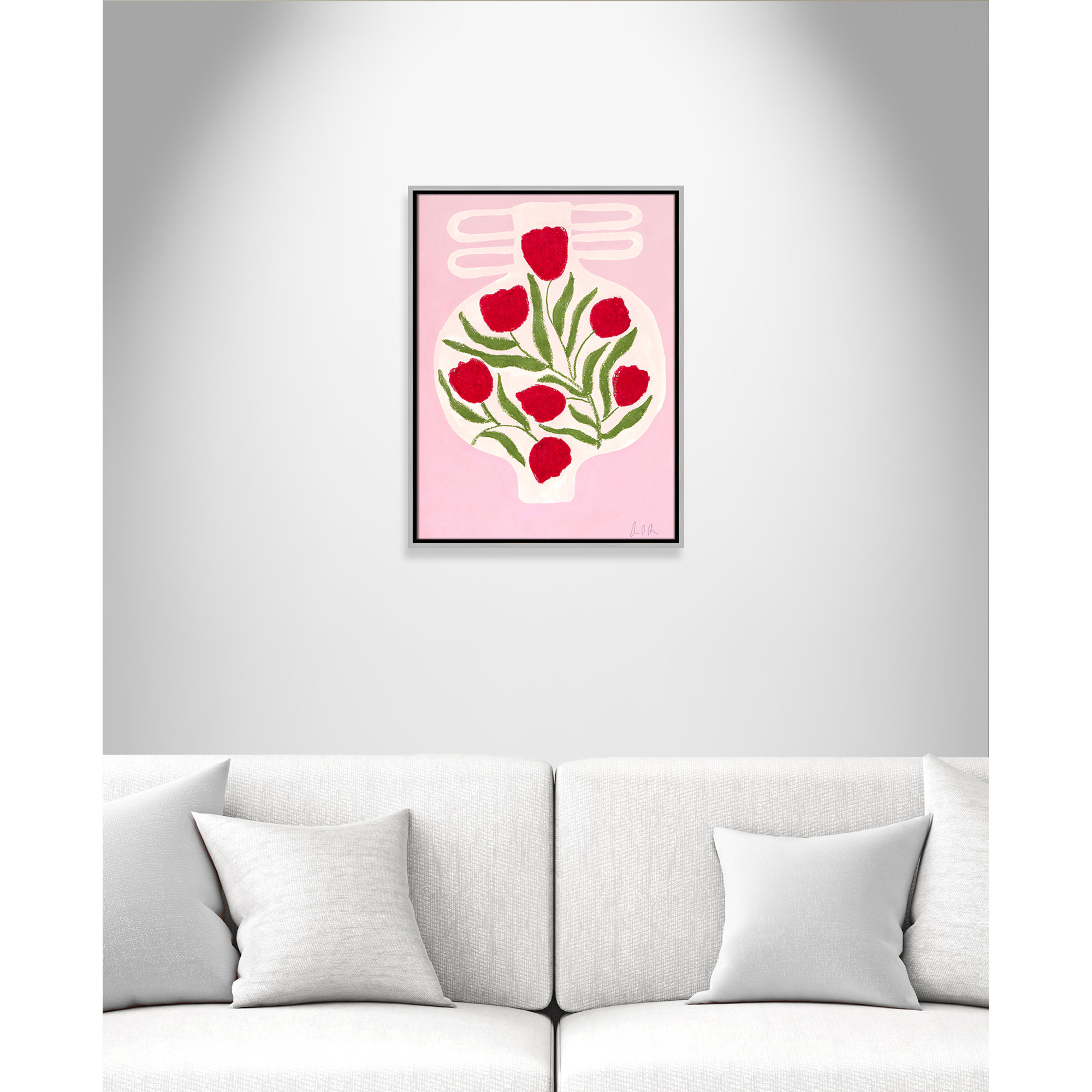 Vase No. 02 Print by Camilla Bergqvist, Silver, 25.5" H x 19.5" W