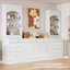 Garde-manger moderne avec plateau en faux marbre blanc 83,7 po Modern, 83,7 po | Panneau de fibres à densité moyenne P2 | Tablettes réglables