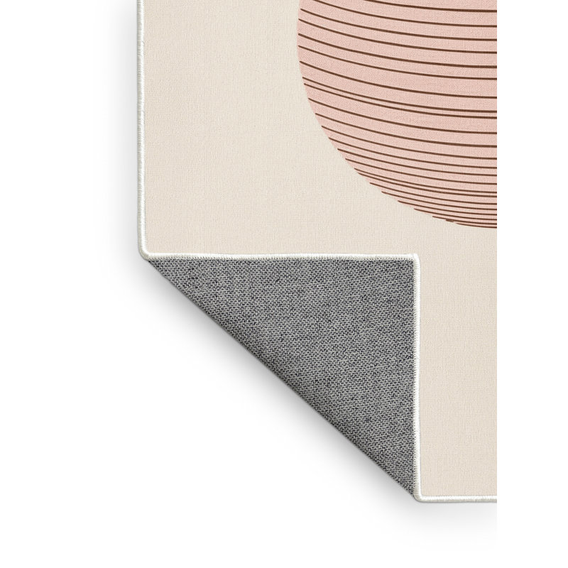 Tapis beige moderne et contemporain lavable à la machine Myrtlewood, 2 pi x 3 pi