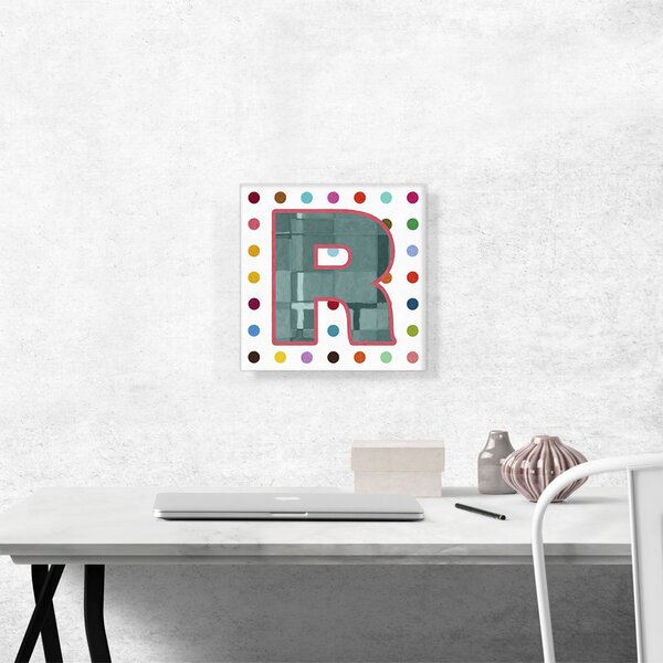 ARTCANVAS Fun Polka Dots Letter R On Canvas Textual Art | Wayfair