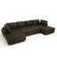 Avaani 6 For Living, tissu d'ameublement modulaire et respirant de 138,5 po, meuble moderne, combinaison modulaire, tissu d'ameublement, décoration de pièce-121363473