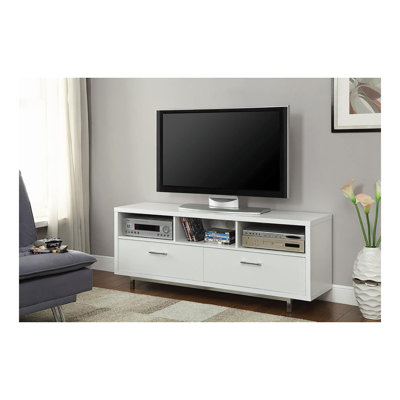 Console de télévision blanche avec tiroir de 60 pouces