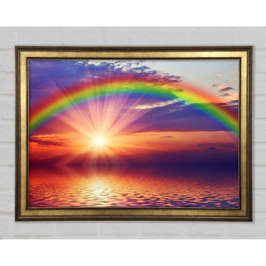 Gerahmtes Leinwandbild Rainbow Sun Blaze