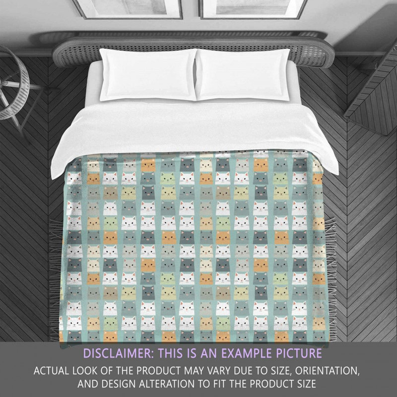 Cat Green Bedding, Twin Extra Long Comforter