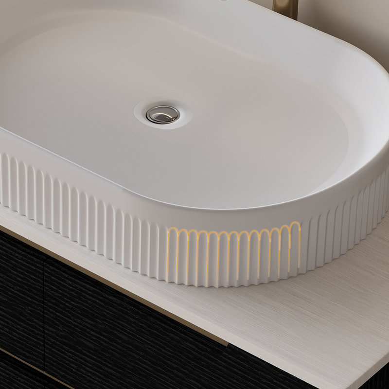 Meuble-lavabo avec lavabo et tiroirs à fermeture en douceur