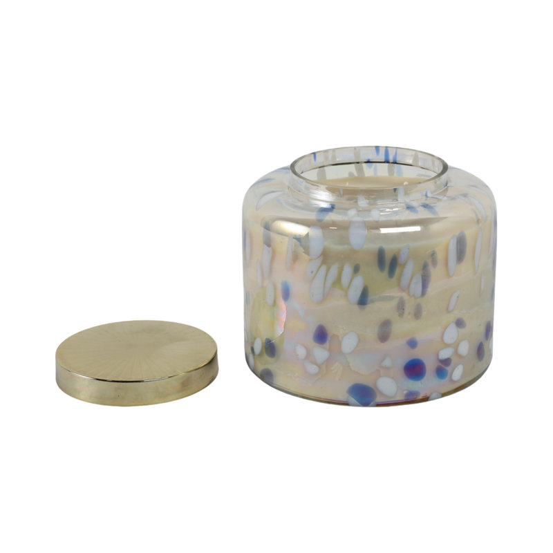 Bougie parfumée avec couvercle Jeimi pour décoration de salon - Bougie moderne en verre pour table basse, bibliothèque ou chambre à coucher - 9 po